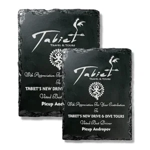Marble And Stone Wall Plaque With Detailed Black Slate-Look Edges