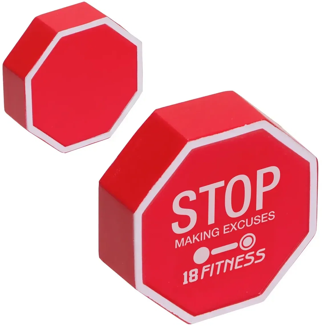 Stop Sign Stress Reliever, a custom octagon-shaped squeeze toy for logo-branded traffic-safety promotions