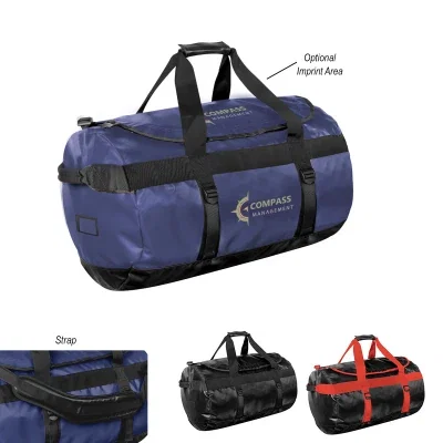 Waterproof gear bag shown rolled closed at the top