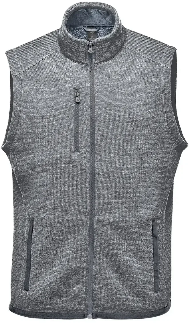 Hem stitching displayed clearly across the vest