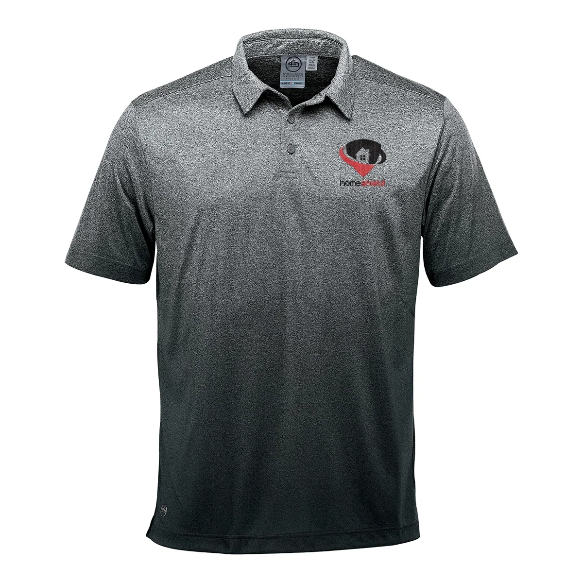 Men's cut seen straight on with the placket closed