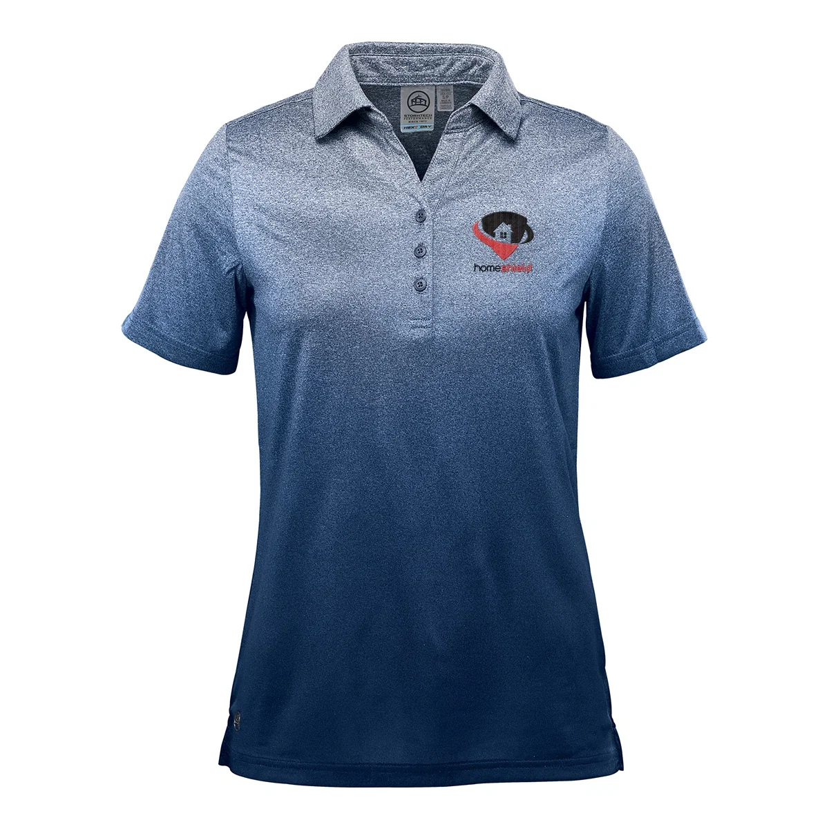 Collar and buttons shown in tight detail