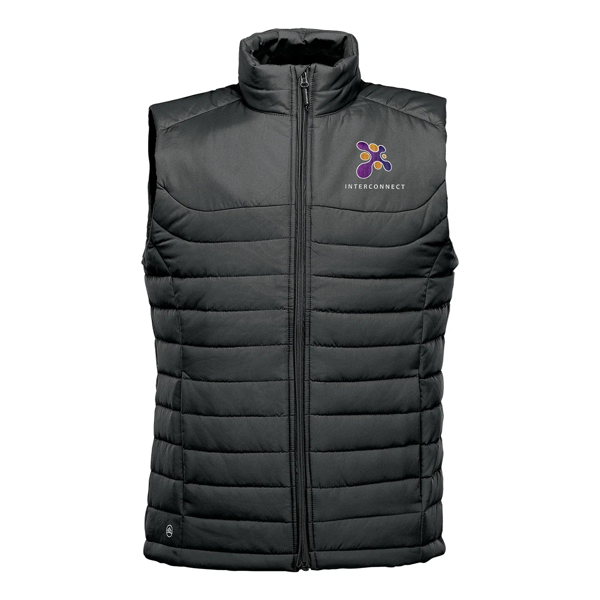 Zip pull rests just below the collar