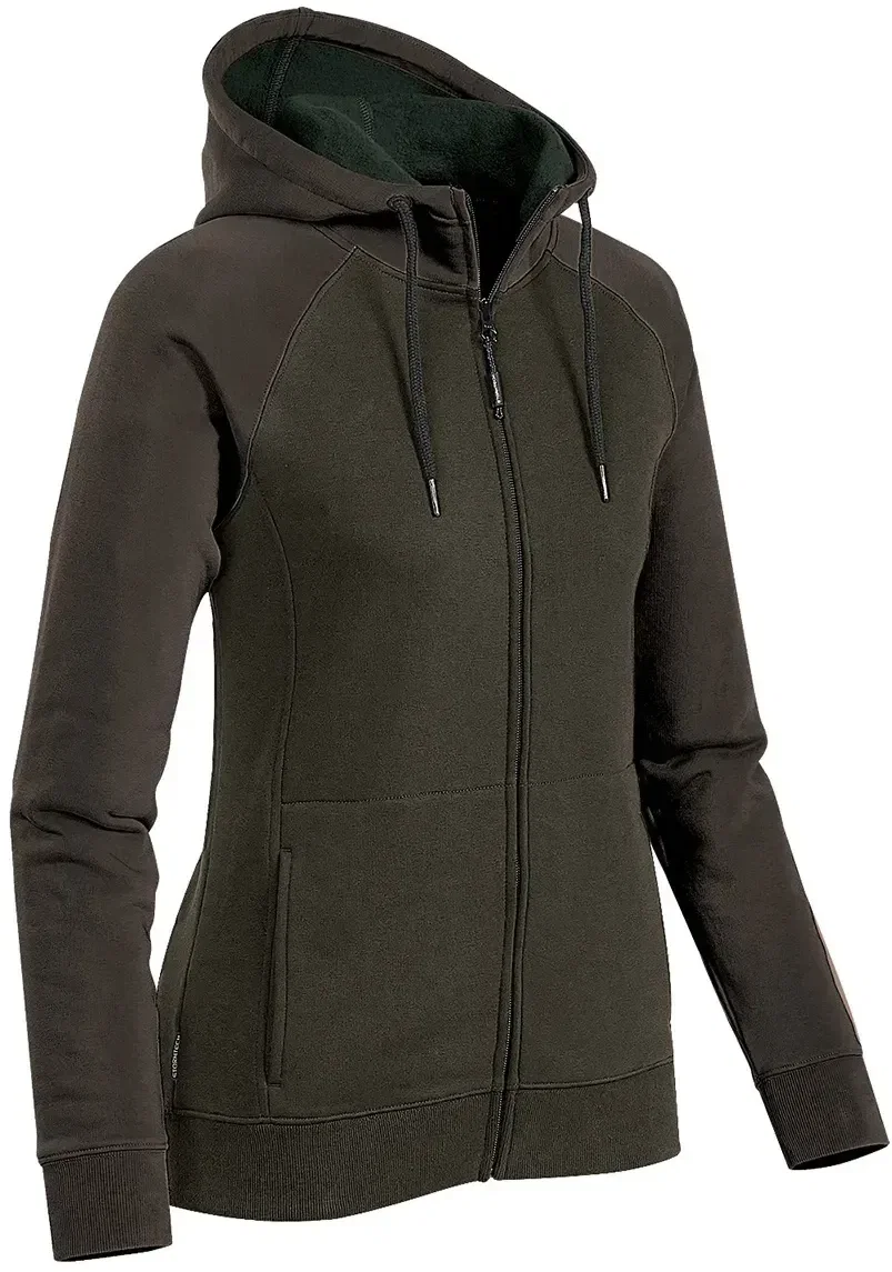 Back view of the hood resting between the shoulders