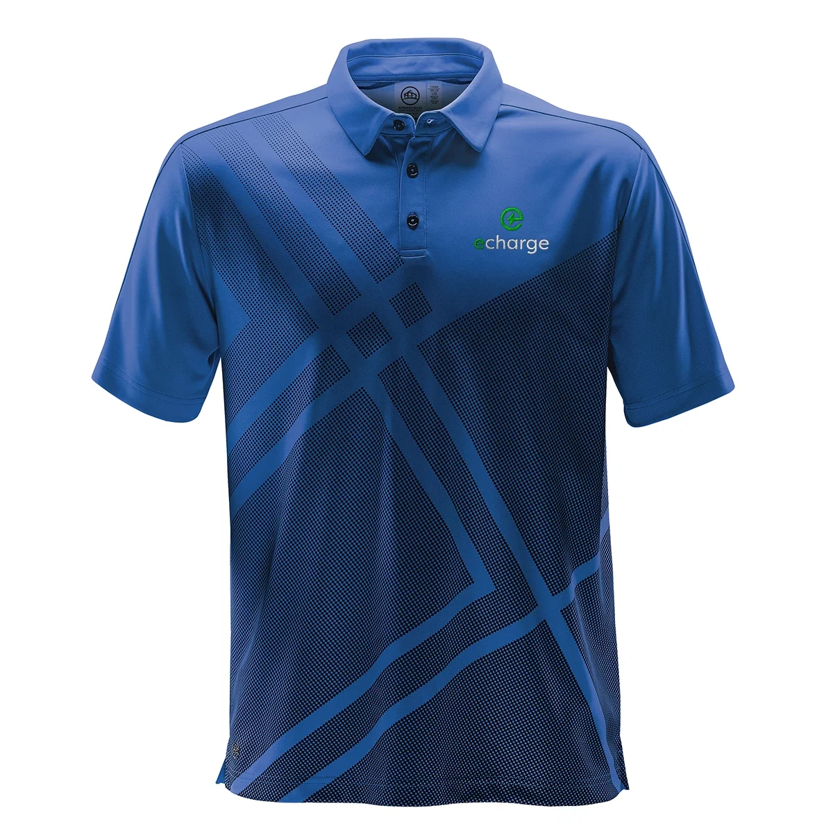 Short-sleeve polo with a buttoned placket and flat collar