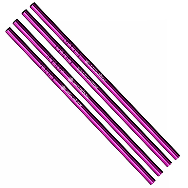 Straight Stainless Steel Straws: Set of 4 in Violet