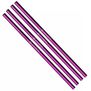 Straight Stainless Steel Straws: Set of 4 in Violet