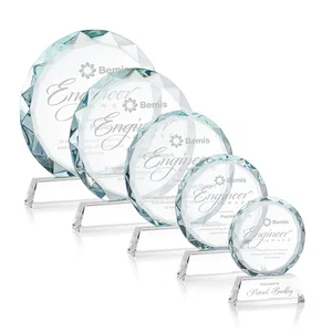 Optical Crystal Faceted Gemstone Award with Prismatic Finish