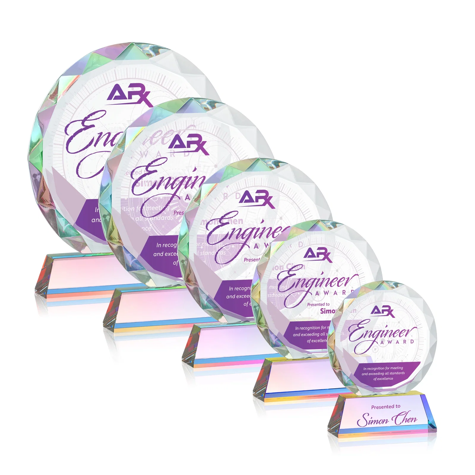 Personalized Optical Crystal Faceted Gemstone Award with Prismatic Finish, awards, with your logo for donor appreciation