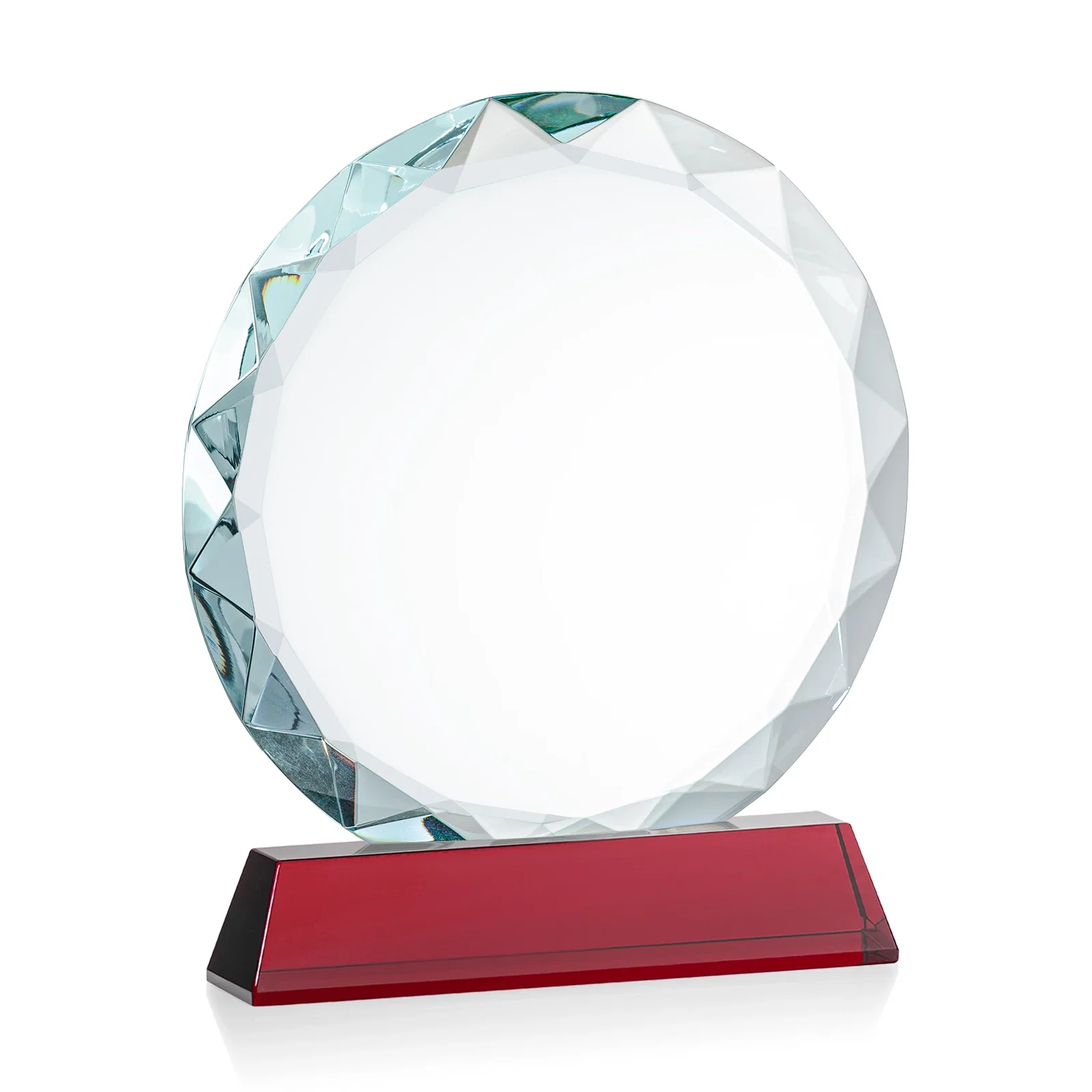 Custom printed Optical Crystal Faceted Gemstone Award with Prismatic Finish, awards, with your logo for retirement presentations