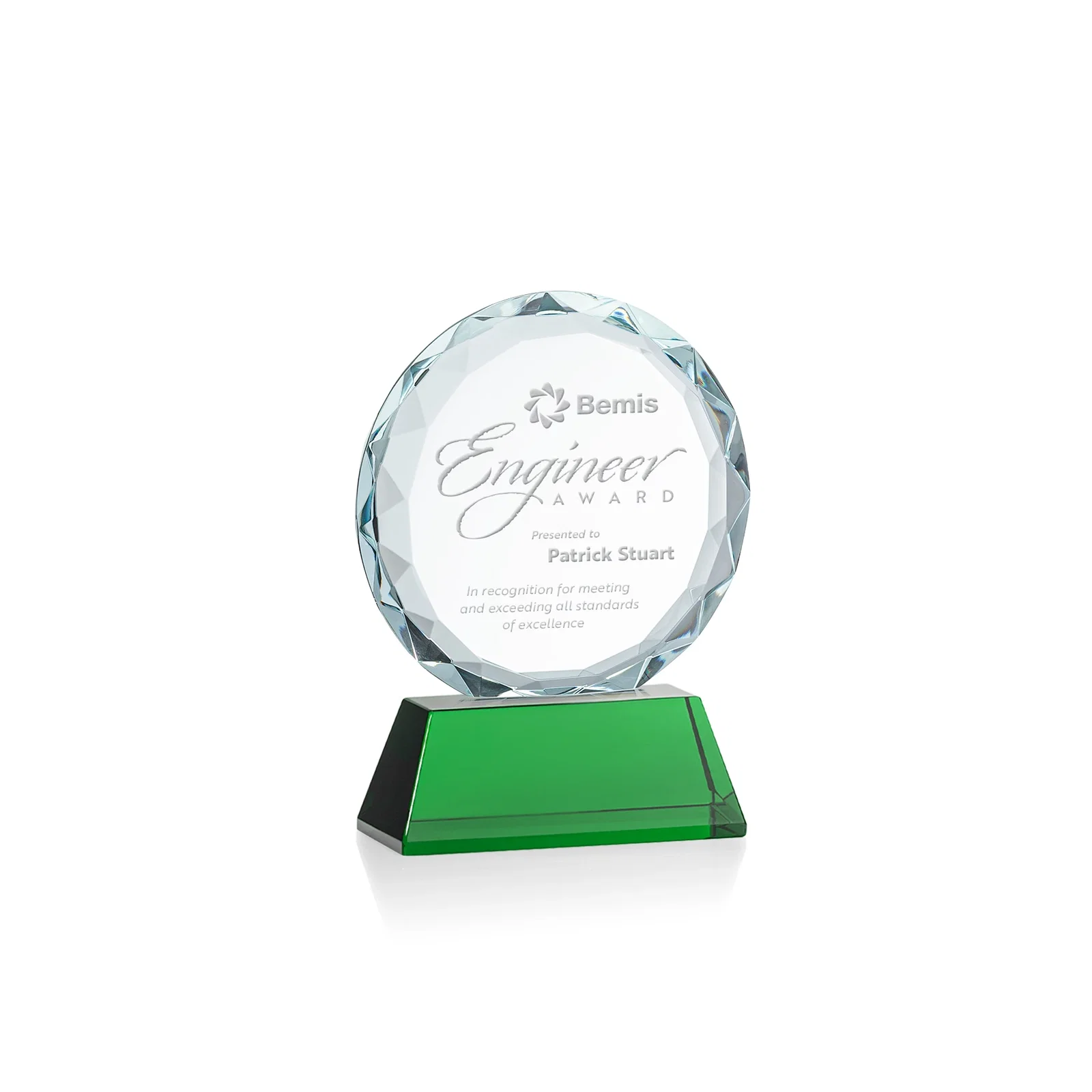 Personalized Optical Crystal Faceted Gemstone Award with Prismatic Finish, awards for corporate award ceremonies