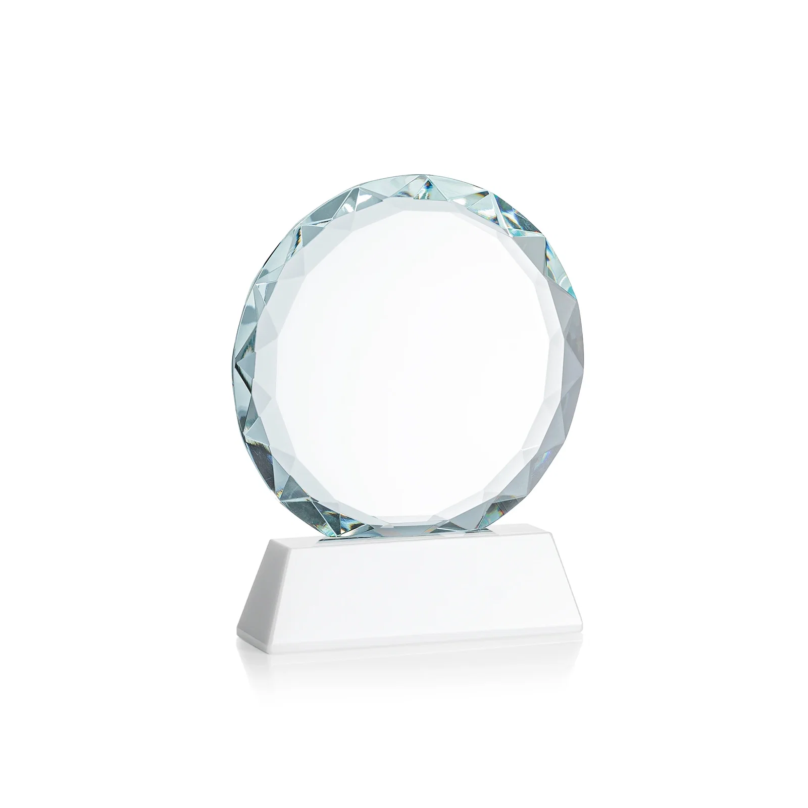 Custom printed Optical Crystal Faceted Gemstone Award with Prismatic Finish, awards, with your logo for company anniversary events