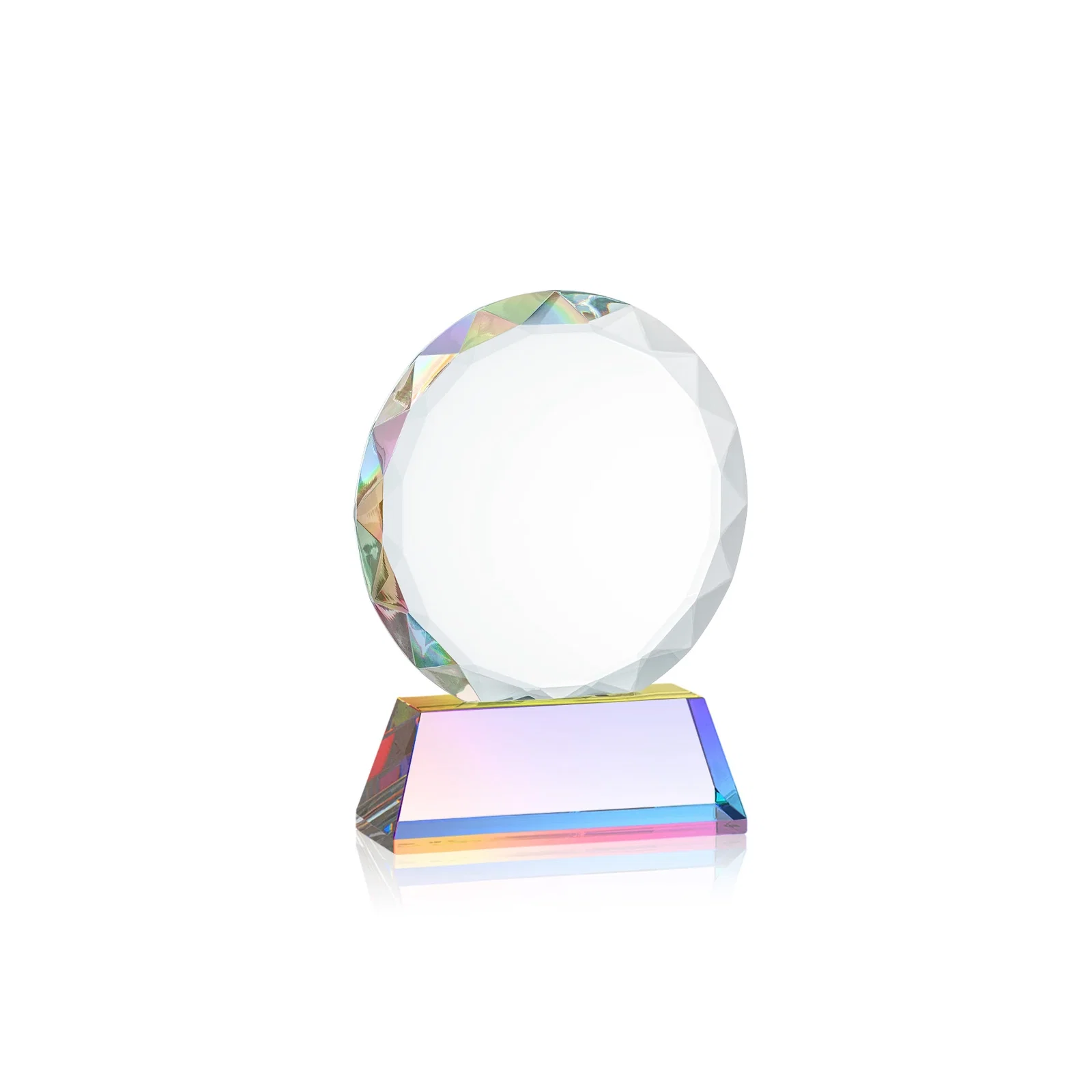 Customized Optical Crystal Faceted Gemstone Award with Prismatic Finish, awards, with your logo for sales achievement awards