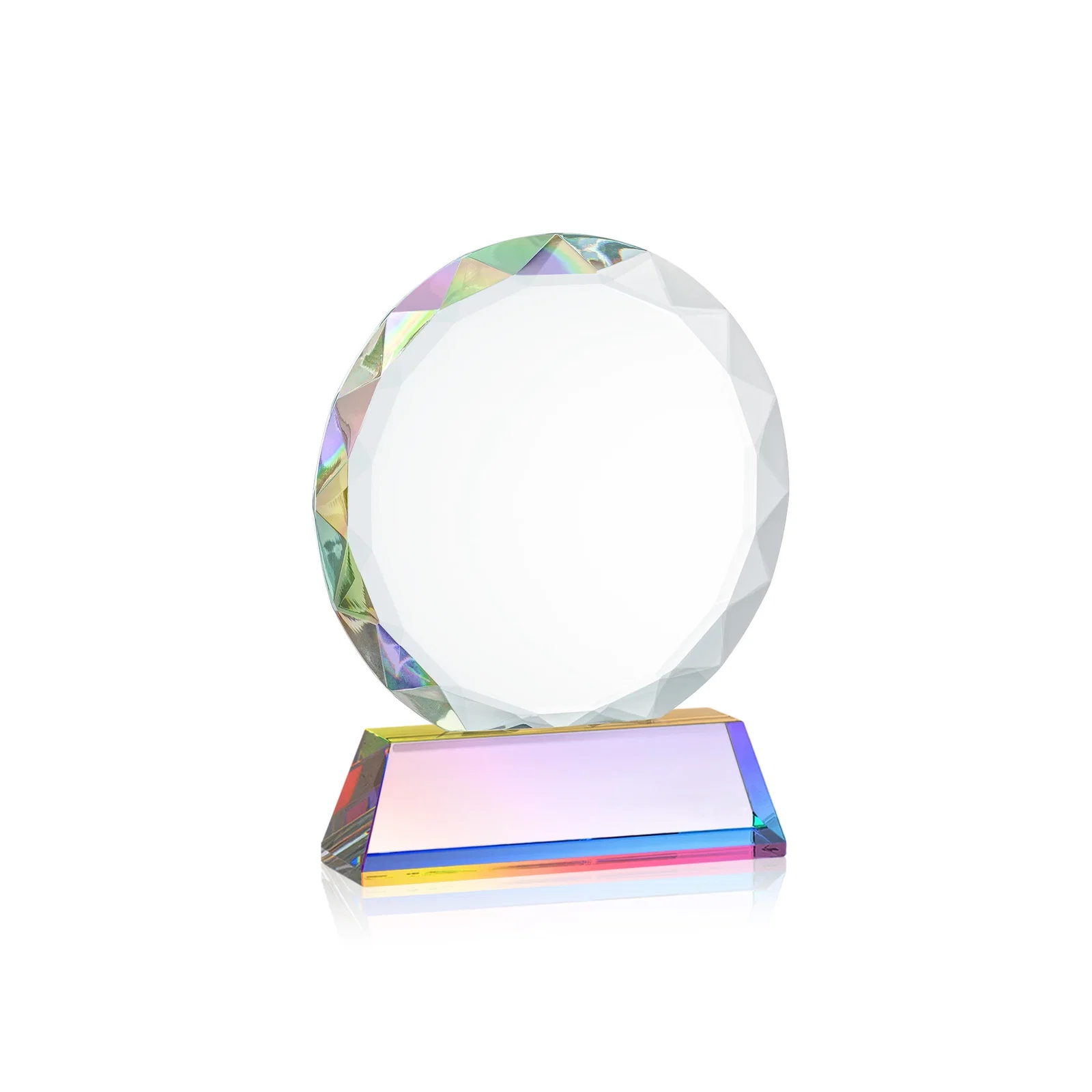 Customized Optical Crystal Faceted Gemstone Award with Prismatic Finish, awards, with your logo for retirement presentations