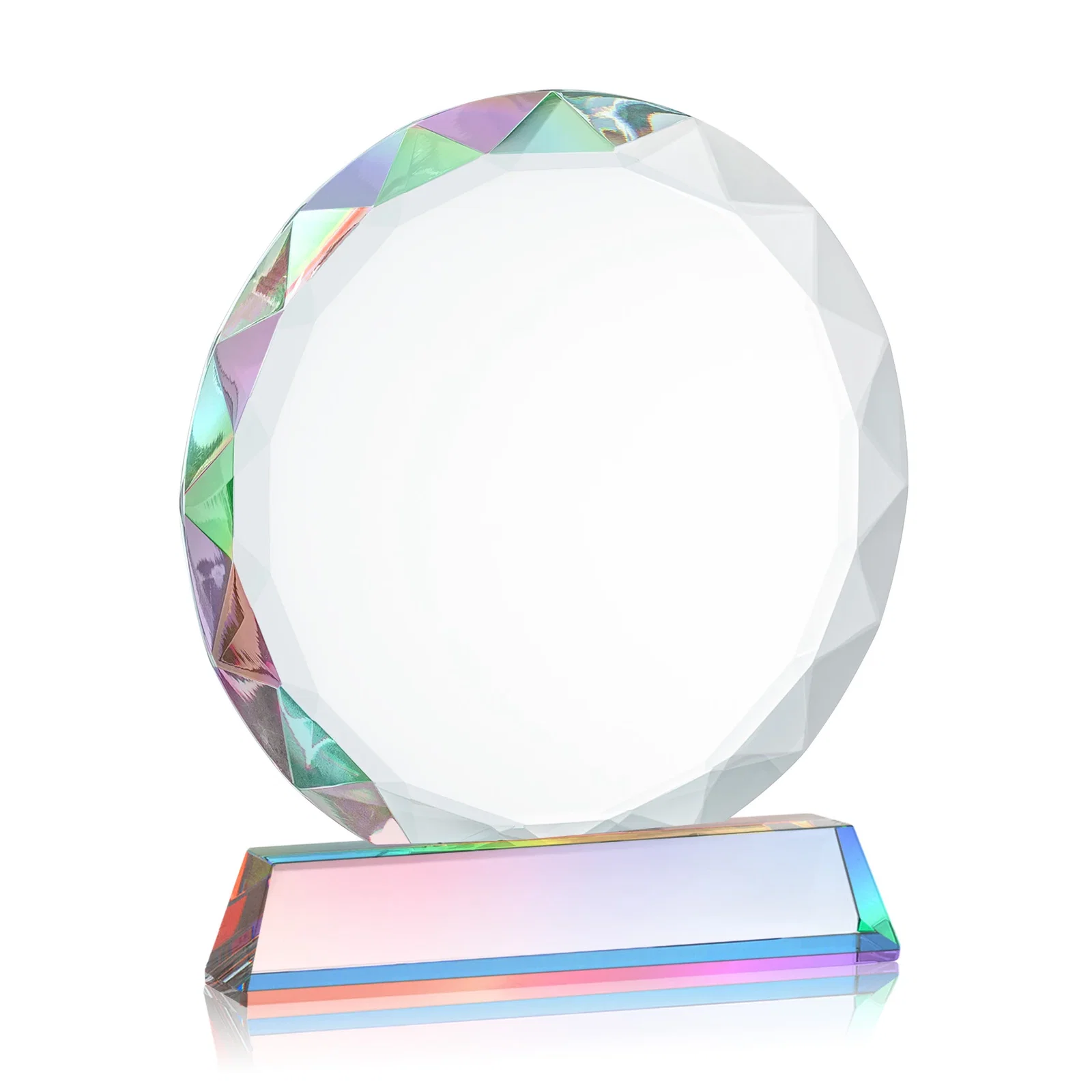 Customized Optical Crystal Faceted Gemstone Award with Prismatic Finish, awards, with your logo for graduation ceremonies