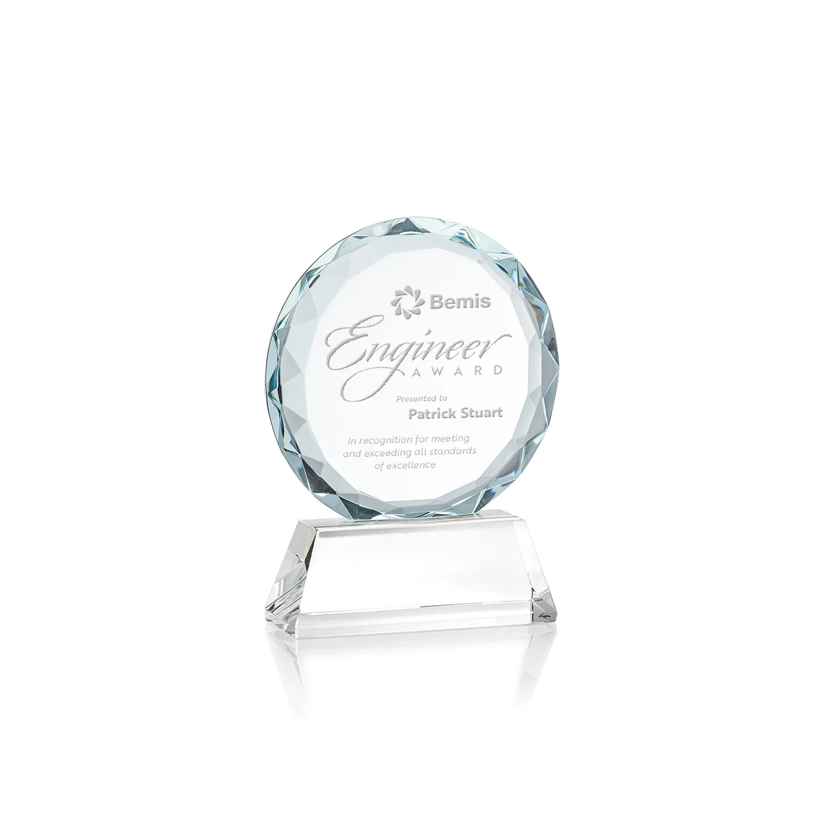 Custom Optical Crystal Faceted Gemstone Award with Prismatic Finish, awards for corporate award ceremonies