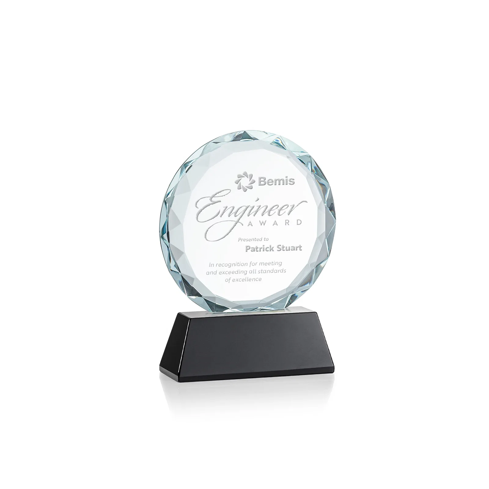 Personalized Optical Crystal Faceted Gemstone Award with Prismatic Finish, awards for graduation ceremonies