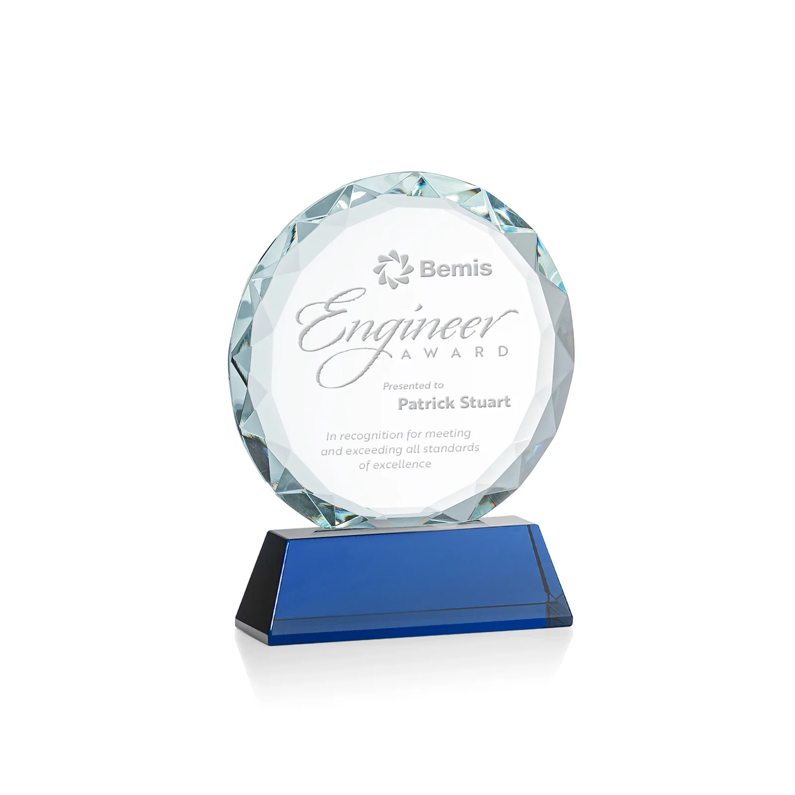 Promotional Optical Crystal Faceted Gemstone Award with Prismatic Finish, awards for service anniversary gifts