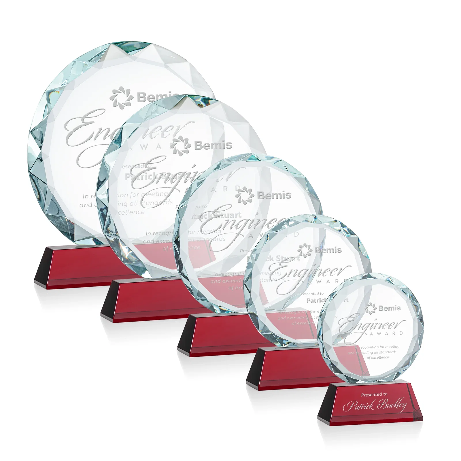 Promotional Optical Crystal Faceted Gemstone Award with Prismatic Finish, awards for donor appreciation