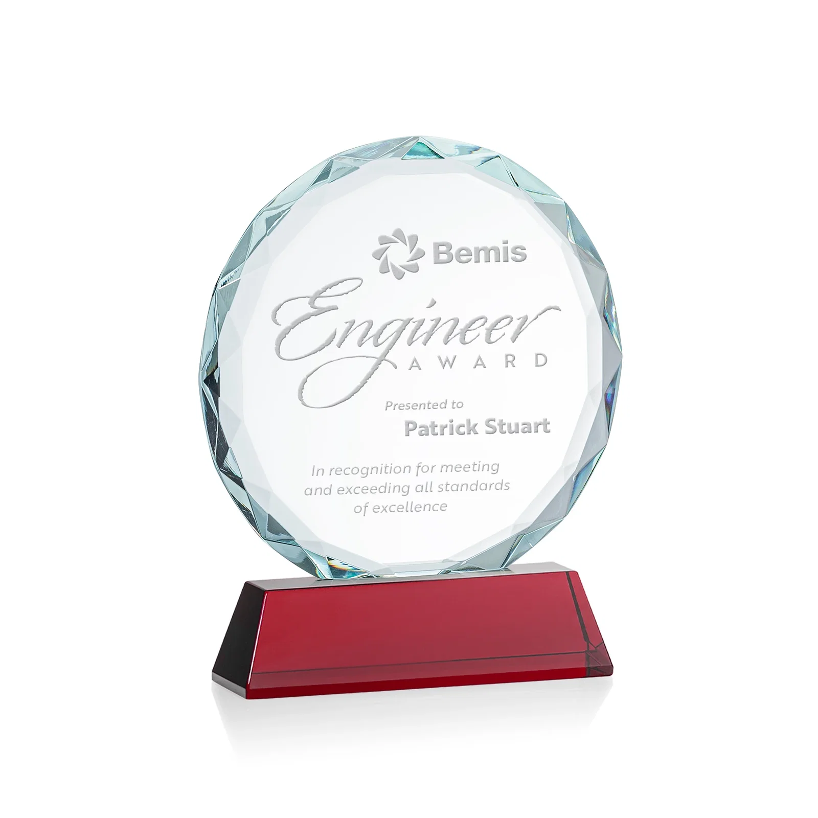 Promotional Optical Crystal Faceted Gemstone Award with Prismatic Finish, awards for volunteer appreciation