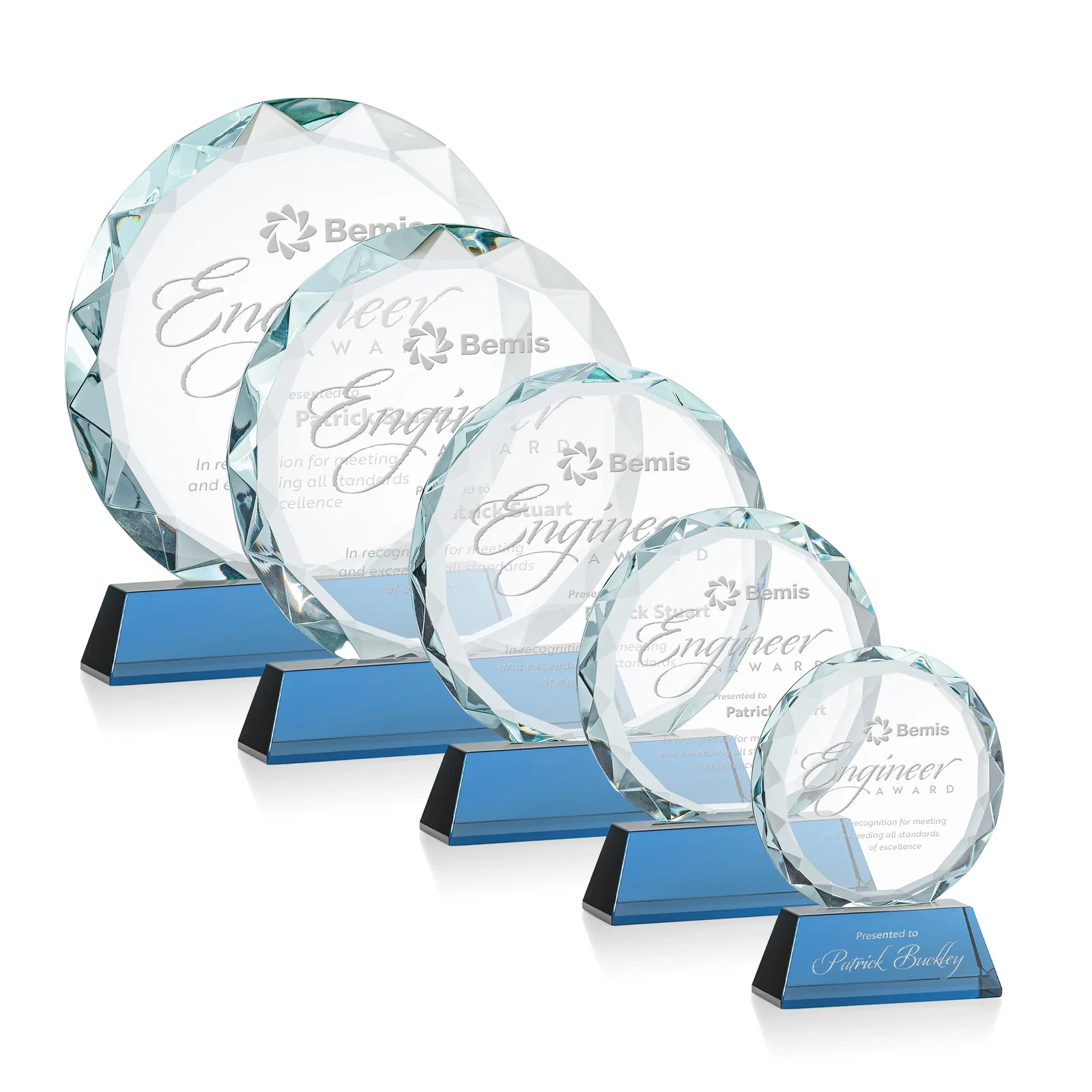 Branded Optical Crystal Faceted Gemstone Award with Prismatic Finish, awards for employee recognition