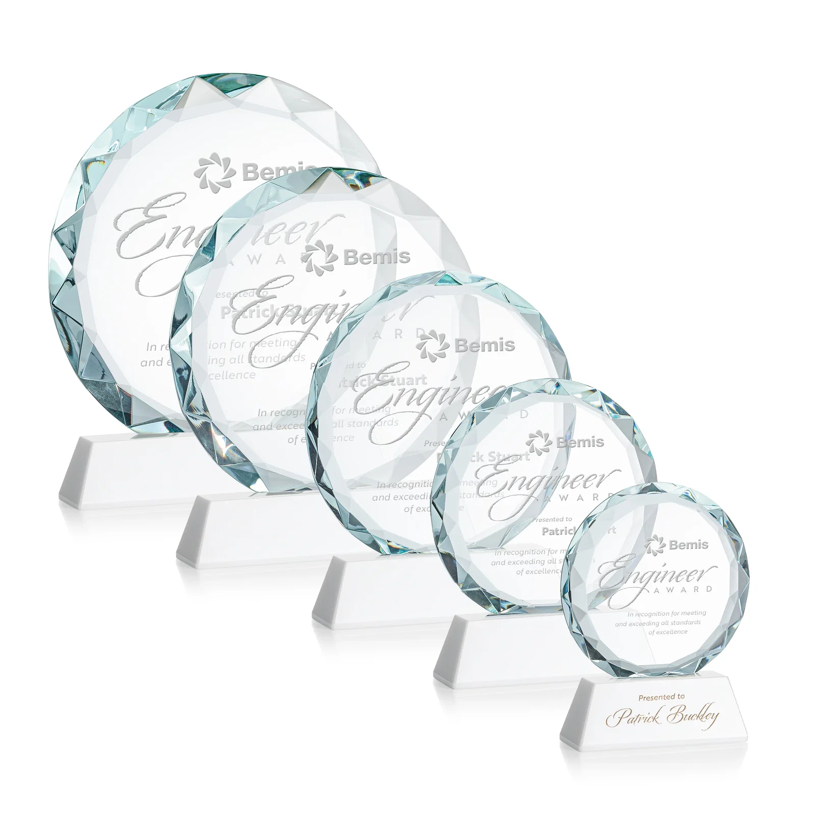 Branded Optical Crystal Faceted Gemstone Award with Prismatic Finish, awards for donor appreciation