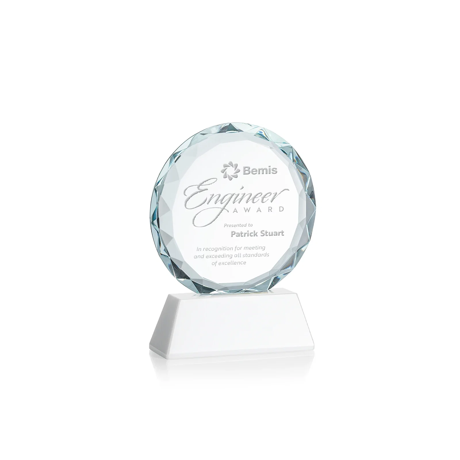 Branded Optical Crystal Faceted Gemstone Award with Prismatic Finish, awards for graduation ceremonies