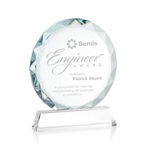 Optical Crystal Faceted Gemstone Award with Prismatic Finish