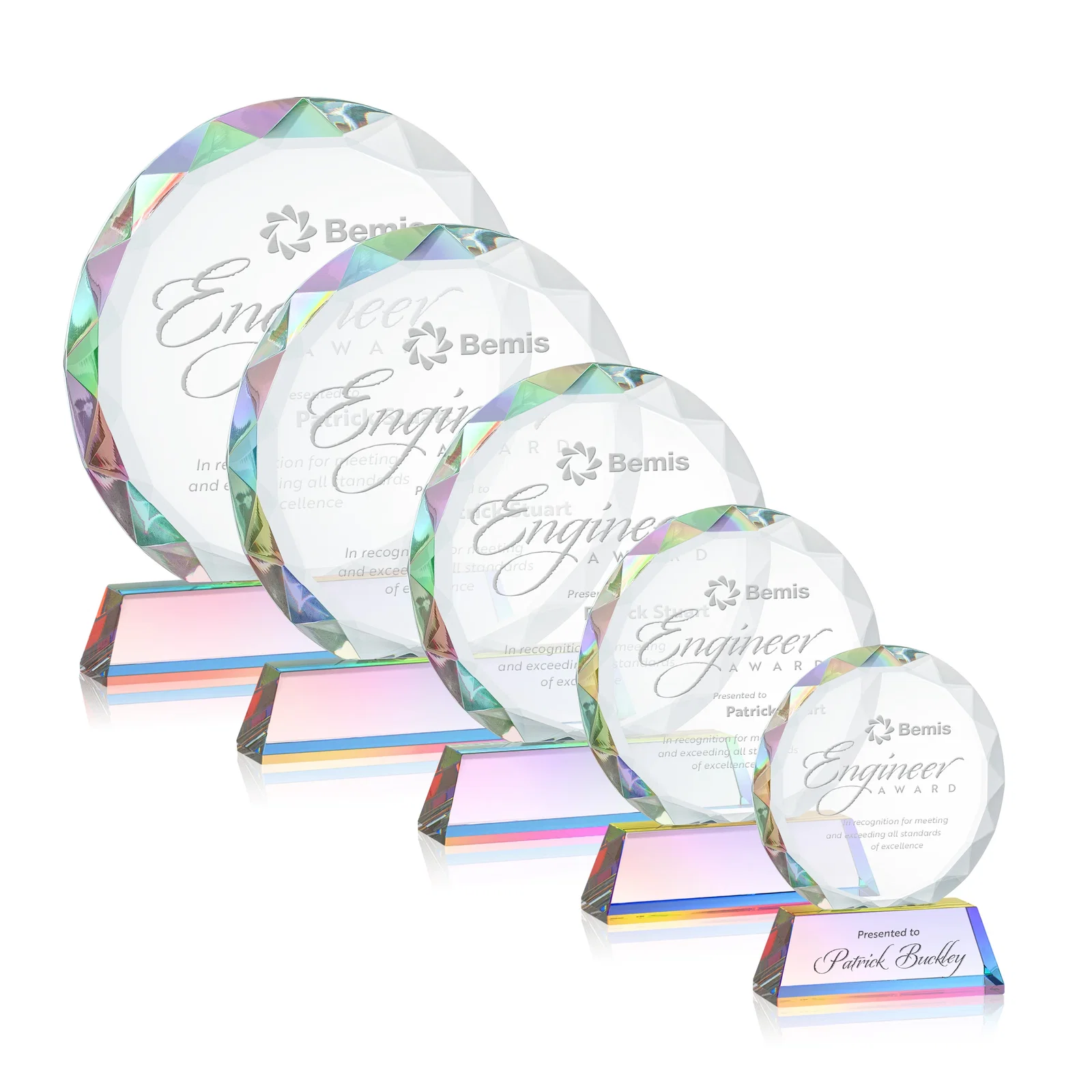 Personalized Optical Crystal Faceted Gemstone Award with Prismatic Finish, awards, with your logo for employee recognition