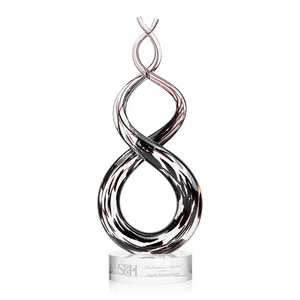 Glass Sculpture Award With Compact Etch Area for a Short Name