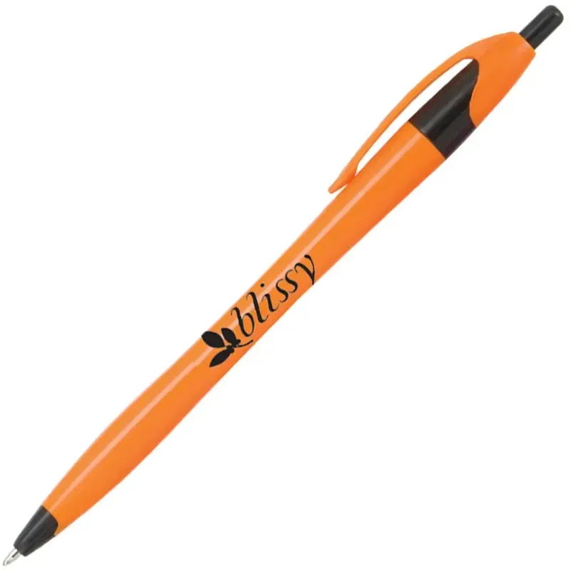 Stratus Pen w/ Bright Contoured Barrel & Black Trim (Black Ink) — view 3