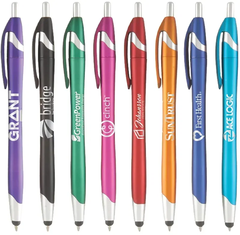Stratus Metallic with Stylus Click Pen (Black or Blue Ink)