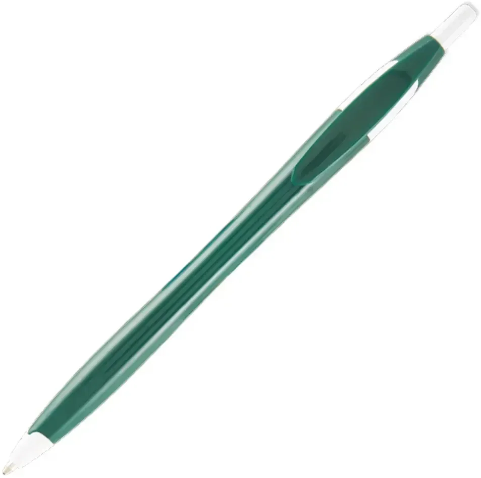 Stratus Pen w/ Solid Contoured Barrel & White Accents (Blue or Black Ink) — view 2