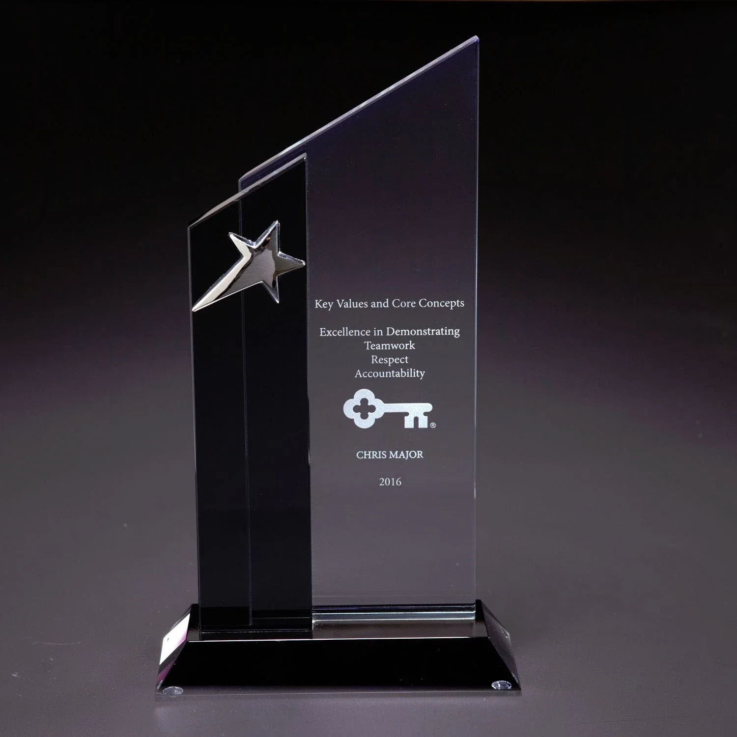 Personalized Stratus Star Award — Clear / Black — view 2