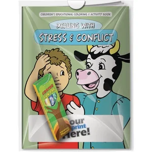 Stress and Conflict Coloring Book & Crayons Combo Pack (Imprinted Crayons)
