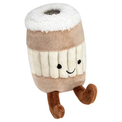 Stress Busters branded plush stress reliever imprint area close-up