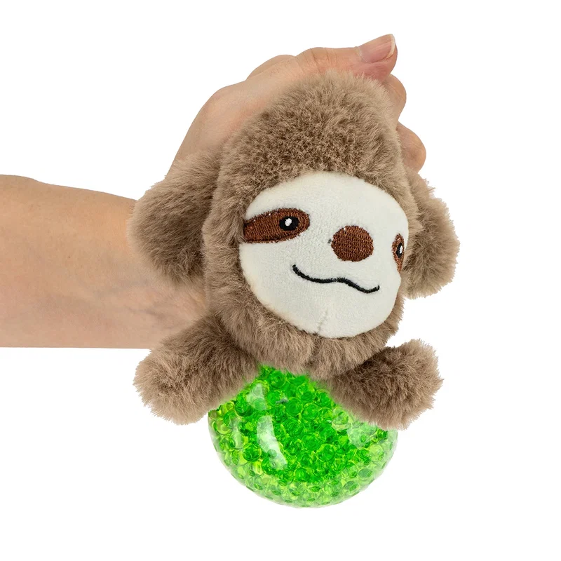 Stress Busters custom plush squeeze toy style shown on a desk