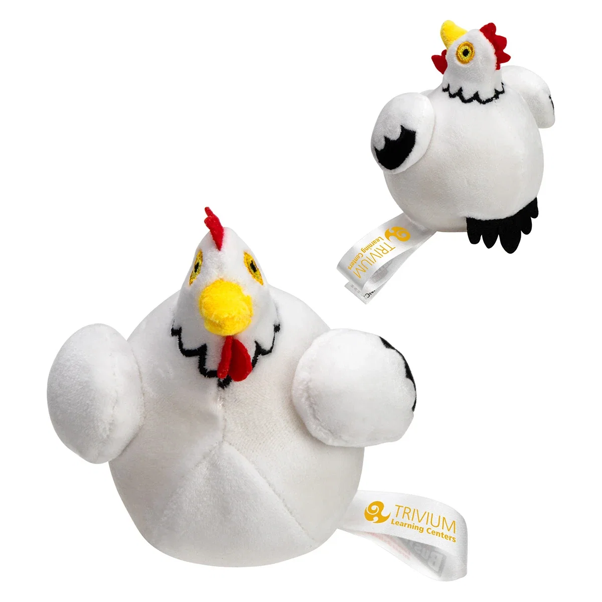Side profile of the promotional Stress Busters Chicken stress reliever