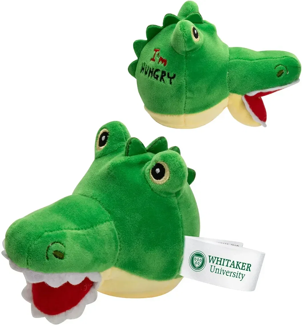 Custom Stress Busters gator stress reliever mascot squeeze toy, front view