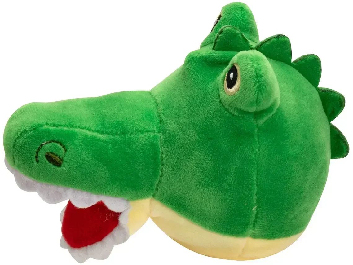 Promotional gator mascot stress reliever, angled view with imprint space