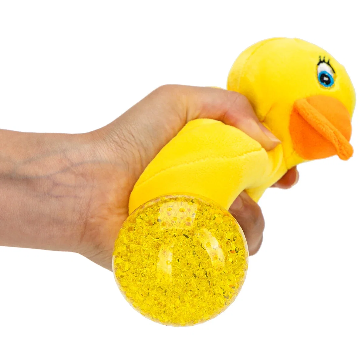 Close-up of the custom Stress Busters Yellow Duck's imprint area