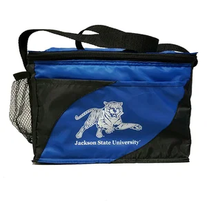 6-Pack Cooler Bag, 9" x 6" x 5.5" Polyester with Mesh Strap, Full-Color Imprint