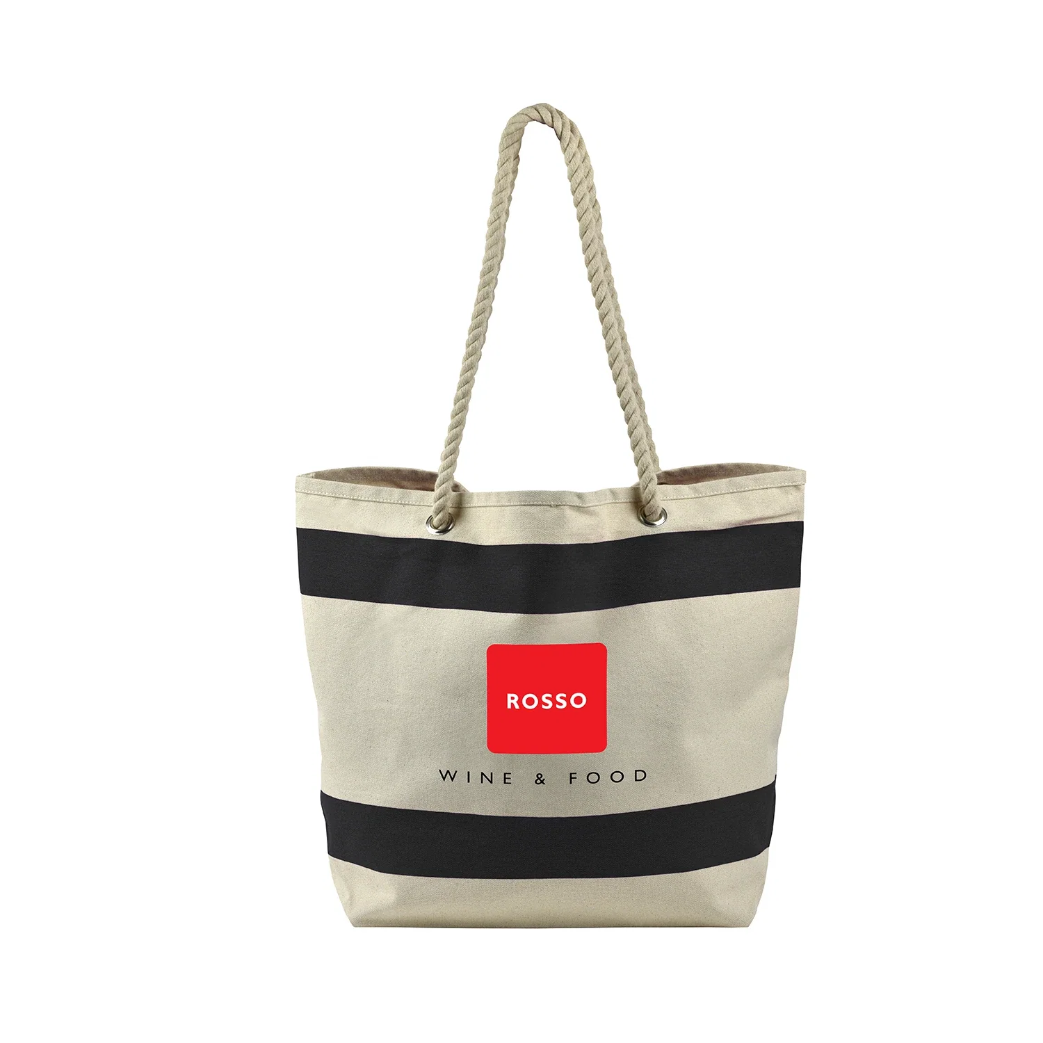 Striped Tote — Black — view 3