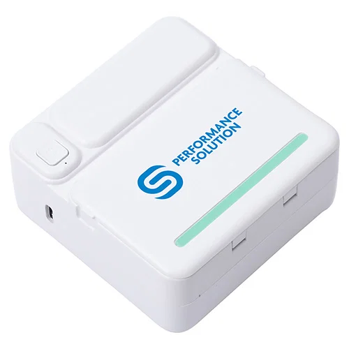 Custom branded Stub portable wireless phone printer, front view of promotional pocket photo printer