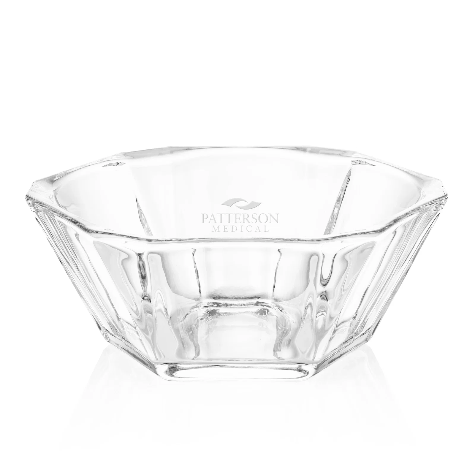 Custom Faceted Clear Glass Bowl Award in Leaf Shape, crystal vase for sales achievement awards