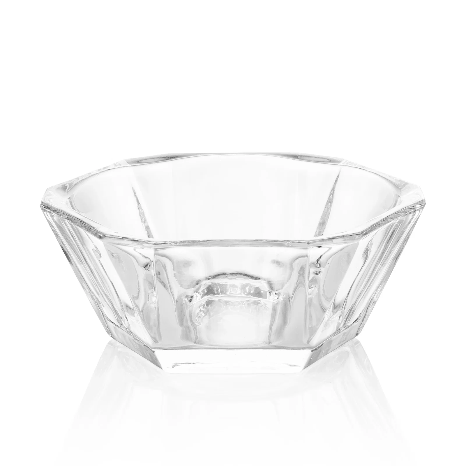 Custom Faceted Clear Glass Bowl Award in Leaf Shape, crystal vase for graduation ceremonies