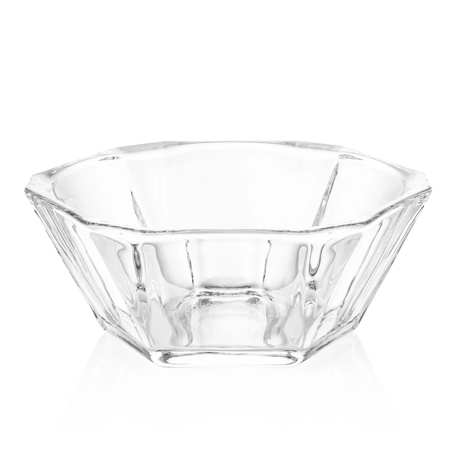 Custom Faceted Clear Glass Bowl Award in Leaf Shape, crystal vase for safety achievement programs