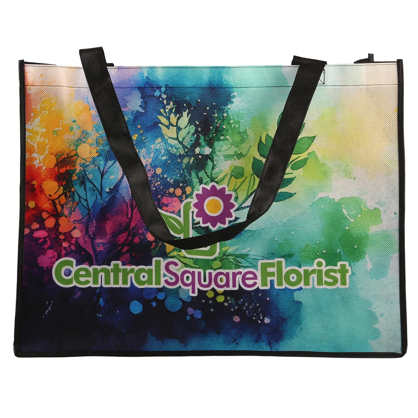 Sublimated Large Non-Woven Shopping Tote — view 2