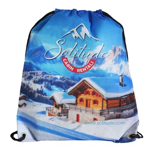 Non-Woven Drawstring Backpack, 14" W x 17" H, Full-Color Front Print