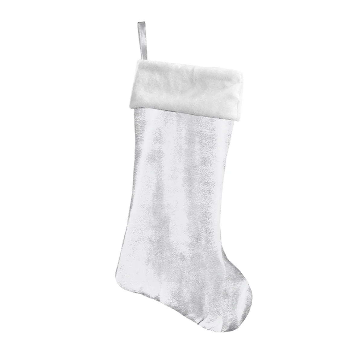 Hanging loop at the top of the festive stocking, shown up close